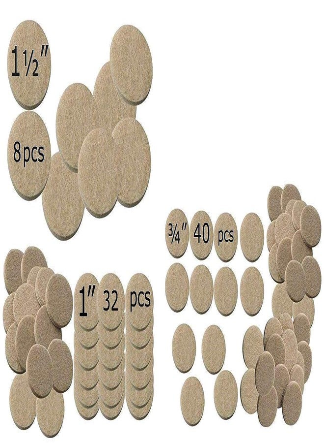 Hyderon 80 Pcs Self Sticking Round Felt Pads Non Skid Floor Protector Furniture Pad Noise Insulation Pad Floor Bumper, Beige - Image 1